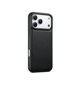 iPhone 17 Pro Max | iPhone 17 Pro Max - MagSafe-läderskal med avtagbar RFID-korthållare - Svart - ESEBLE™ - DELUXECOVERS.SE