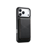iPhone 17 Pro Max | iPhone 17 Pro Max - MagSafe-läderskal med avtagbar RFID-korthållare - Svart - ESEBLE™ - DELUXECOVERS.SE