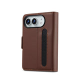 iPhone Duo – LC.IMEEKE™ Vegan Læder Etui / Pung - Brun