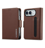 iPhone Duo – LC.IMEEKE™ Vegan Læder Etui / Pung - Brun
