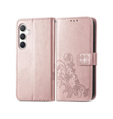 Samsung Galaxy S24 Plus | Samsung Galaxy S24 Plus - LUX™ Leaf Læder Etui - Roseguld - DELUXECOVERS.DK