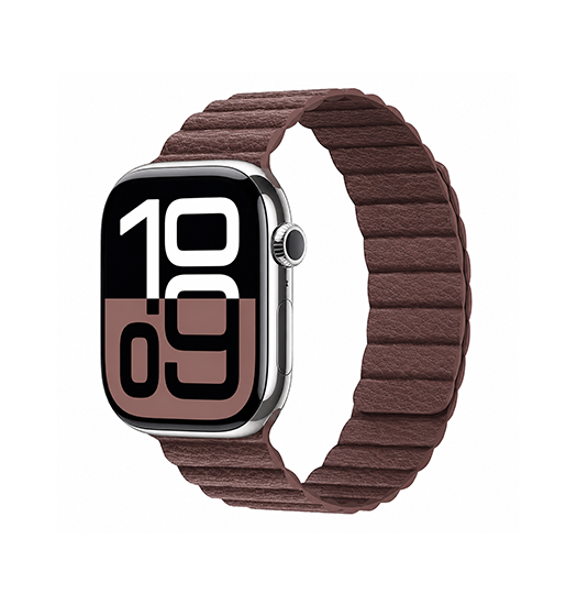 Apple Watch 42-49mm | Apple Watch (42/44/SE/45/46/49mm) - Valence™ Loop Læder Rem - Mørkebrun - DELUXECOVERS.DK