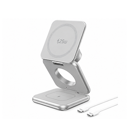 3-i-1 & Multi-Ladestationer | Qi2 25W Premium 3-i-1 Trådløs Oplader – Foldbar & MagSafe-kompatibel - DELUXECOVERS.DK