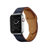 Apple Watch 42-49mm | Apple Watch (42/44/SE/45/46/49mm) - FINESSE Ægte Læder Rem - Navy - DELUXECOVERS.DK