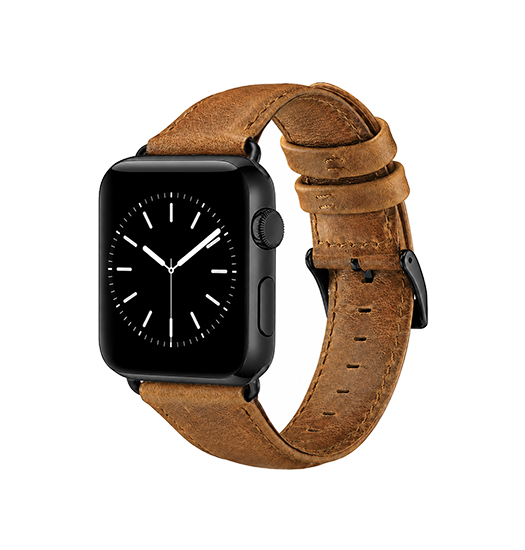Apple Watch 38-42mm | Apple Watch (38/40/SE/41/42mm) - ICECASE™ Retro Ægte Læder Urrem - Lysebrun - DELUXECOVERS.DK