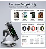 3-i-1 & Multi-Ladestationer | <X>LUX™ | 3-i-1 Trådløs Opladestation - 15W - MagSafe Kompatibel - DELUXECOVERS.DK