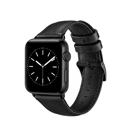 Apple Watch 38-42mm | Apple Watch (38/40/SE/41/42mm) - ICECASE™ Retro Ægte Læder Urrem - Sort - DELUXECOVERS.DK