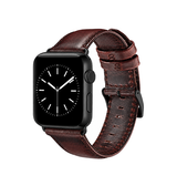 Apple Watch 42-49mm | Apple Watch (42/44/SE/45/46/49mm) - ICECASE™ Retro Ægte Læder Urrem - Mørkebrun - DELUXECOVERS.DK