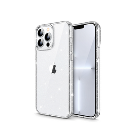 iPhone 12 Pro Max | iPhone 12 Pro Max - DeLX™ Glitter Silikone Cover - Sølv - DELUXECOVERS.DK
