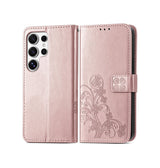 Samsung Galaxy S24 Ultra | Samsung Galaxy S24 Ultra - LUX™ Leaf Læder Etui - Roseguld - DELUXECOVERS.DK