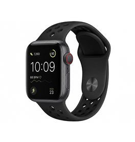 Apple Watch 38-42mm | Apple Watch (38/40/SE/41/42mm) - 4Run™ Silikone Løbe Sportsrem - Sort - DELUXECOVERS.DK