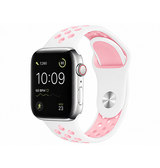 Apple Watch 42-49mm | Apple Watch (42/44/SE/45/46/49mm) - 4Run™ Silikone Løbe Sportsrem - Rose/Hvid - DELUXECOVERS.DK