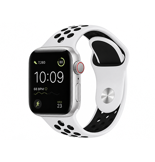 Apple Watch 42-49mm | Apple Watch (42/44/SE/45/46/49mm) - 4Run™ Silikone Løbe Sportsrem - Hvid - DELUXECOVERS.DK