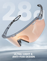 Universal Løbeudstyr | Lamicall™ Løbe- & Cykelbriller – UV400 – Letvægt - 180° View - Fire - DELUXECOVERS.DK