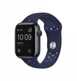 Apple Watch 42-49mm | Apple Watch (42/44/SE/45/46/49mm) - 4Run™ Silikone Løbe Sportsrem - Navy - DELUXECOVERS.DK