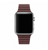 Apple Watch 38-42mm | Apple Watch (38/40/SE/41/42mm) - Valence™ Loop Læder Rem - Mørkebrun - DELUXECOVERS.DK