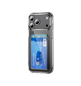 iPhone 17 Pro Max | iPhone 17 Pro Max- DeLX™ Silikone Cover Med Kortholder - Gennemsigtig - DELUXECOVERS.DK