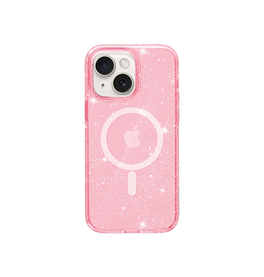 iPhone 15 | iPhone 15 - DeLX™ Glitter Silikone Cover M. MagSafe - Pink - DELUXECOVERS.DK