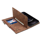 iPhone 14 Pro Max | iPhone 14 Pro Max - ESEBLE™ Vegan-Læder Cover Etui M. Pung - Brun - DELUXECOVERS.DK