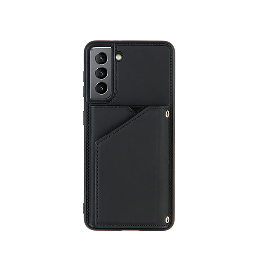 Samsung Galaxy S21+ | Samsung Galaxy S21+(Plus) - DELUXE™ Design Læder Bagcover Med Kortholder - Sort - DELUXECOVERS.DK