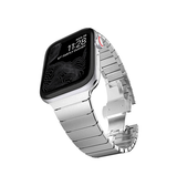 Apple Watch 42-49mm | Apple Watch (42/44/SE/45/46/49mm) - NX-Tech™ Raptor Stål Rem - Sølv - DELUXECOVERS.DK