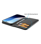 iPhone 16 Pro | iPhone 16 Pro - DUX DUCIS® Ægte Læder Etui M. Kortholder - Sort - DELUXECOVERS.DK