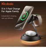 3-i-1 & Multi-Ladestationer | <X>McDodo™ | 3-i-1 Opladerstation M. MagSafe - 15W - Sort - DELUXECOVERS.DK