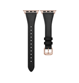 Apple Watch 38-42mm | Apple Watch (38/40/SE/41/42mm) - L'Empiri™ Thin Ægte Læder Rem - Mat Sort - DELUXECOVERS.DK