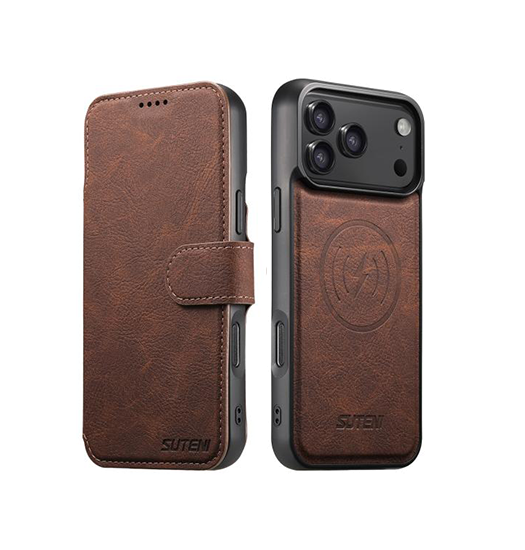 iPhone 17 Pro | iPhone 17 Pro - Suteni® 2-i-1 Læder Cover M. MagSafe - Brun - DELUXECOVERS.DK