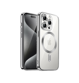 iPhone 15 Pro Max | iPhone 15 Pro Max - Valkyrie Silikone Hybrid Cover m. MagSafe - Sølv - DELUXECOVERS.DK