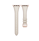 Apple Watch 38-42mm | Apple Watch (38/40/SE/41/42mm) - L'Empiri™ Thin Ægte Læder Rem - Elfenben - DELUXECOVERS.DK