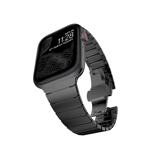Apple Watch 38-42mm | Apple Watch (38/40/SE/41/42mm) - NX-Tech™ Raptor Stål Rem - Sort - DELUXECOVERS.DK