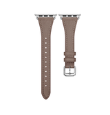 Apple Watch 38-42mm | Apple Watch (38/40/SE/41/42mm) - L'Empiri™ Thin Ægte Læder Rem - Taupe - DELUXECOVERS.DK