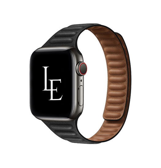 Apple Watch 38-42mm | Apple Watch (38/40/SE/41/42mm) - L'Empiri™ Thin Magnetisk Læder Rem - Sort - DELUXECOVERS.DK