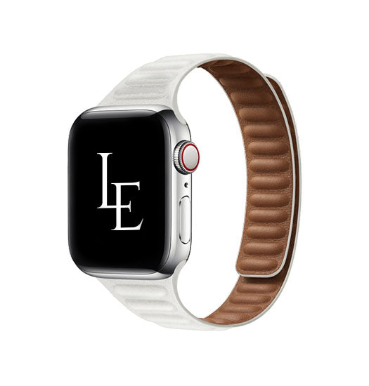 Apple Watch 38-42mm | Apple Watch (38/40/SE/41/42mm) - L'Empiri™ Thin Magnetisk Læder Rem - Hvid - DELUXECOVERS.DK