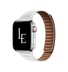 Apple Watch 42-49mm | Apple Watch (42/44/SE/45/46/49mm) - L'Empiri™ Thin Magnetisk Læder Rem - Hvid - DELUXECOVERS.DK