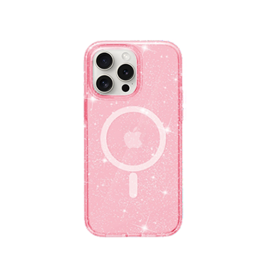 iPhone 15 Pro | iPhone 15 Pro - DeLX™ Glitter Silikone Cover M. MagSafe - Pink - DELUXECOVERS.DK