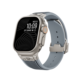 Apple Watch 42-49mm | Apple Watch (42/44/SE/45/46/49mm) - DeLX™ Vertical-Line Titanium Rem - Koksgrå - DELUXECOVERS.DK