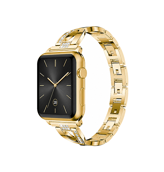 Apple Watch 42-49mm | Apple Watch (42/44/SE/45/46/49mm) - Diamant Stål Dame Urrem - Guld - DELUXECOVERS.DK