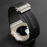 Apple Watch 42-49mm | Apple Watch (42/44/SE/45/46/49mm) - DeLX™ Vertical-Line Titanium Rem - Sort - DELUXECOVERS.DK