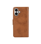 iPhone 16 Plus | iPhone 16 Plus - Vintage 2-i-1 Læder Etui M. Aftageligt Cover - Brun - DELUXECOVERS.DK