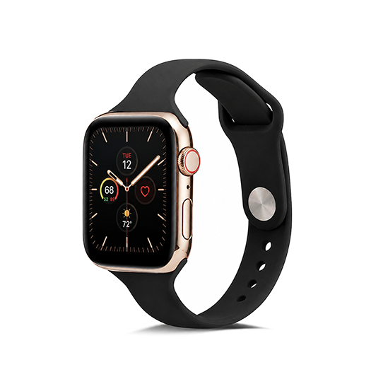 Apple Watch 38-42mm | Apple Watch (38/40/SE/41/42mm) - ICON™ Tynd Classic Silikone Rem - Sort - DELUXECOVERS.DK