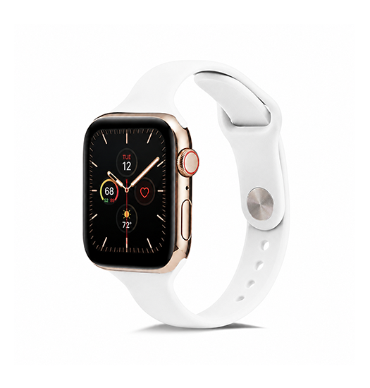 Apple Watch 38-42mm | Apple Watch (38/40/SE/41/42mm) - ICON™ Tynd Classic Silikone Rem - Hvid - DELUXECOVERS.DK