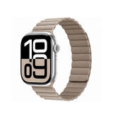 Apple Watch 42-49mm | Apple Watch (42/44/SE/45/46/49mm) - Valence™ Loop Læder Rem - Beige - DELUXECOVERS.DK