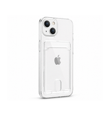 iPhone 15 | iPhone 15 - DeLX™ Silikone Cover Med Kortholder - Gennemsigtig - DELUXECOVERS.DK