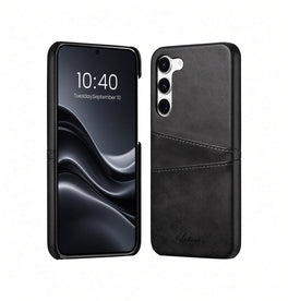 Samsung Galaxy S24 | Samsung Galaxy S24 - NX Design™ Læder Cover M. Kortholder - Sort - DELUXECOVERS.DK