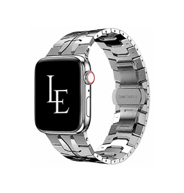 Apple Watch 42-49mm | Apple Watch (42/44/SE/45/46/49mm) - L'Empiri™ Crono Stål Rem - Sølv - DELUXECOVERS.DK