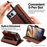 iPhone Duo – LC.IMEEKE™ Vegan Læder Etui / Pung - Brun