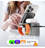 3-i-1 & Multi-Ladestationer | LISEN™ 3-i-1 MagSafe Kompatibel Oplader til iPhone, Apple Watch & AirPods - DELUXECOVERS.DK