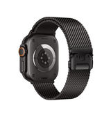 Apple Watch 42-49mm | Apple Watch (42/44/SE/45/46/49mm) - Milanese Umbrella Buckle Rem - Sort - DELUXECOVERS.DK
